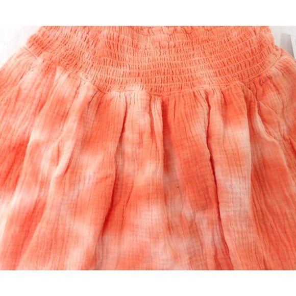 Women's Summer Light Weight Ruffle Orange Tie Dye Skirt Large 12-14 NWT - Picture 2 of 4